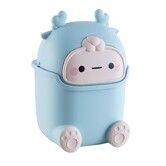 Cute Desktop Flip Trash Can Cute Animal Shape Trash for Bathrooms,Kitchens,Offices,Waste Basket for(Blue)