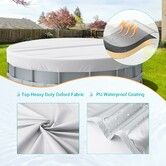 14FT Solar Pool Covers for Above Ground Pools, Waterproof and Dustproof, Pool Cover with Drawstring to Improve Fit with Pool (Silver)