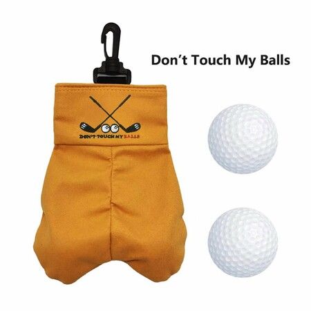 Golf Bag, Funny Golf Ball Pouch, Portable Golf Ball Carrier Pocket Holder Bag, Don’t Touch My Balls Prank Golf Sacks for Uncle Dad Grandpa