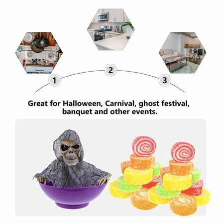 Halloween Snack Bowl Skull Fruit Tray Scary Skull Ornament