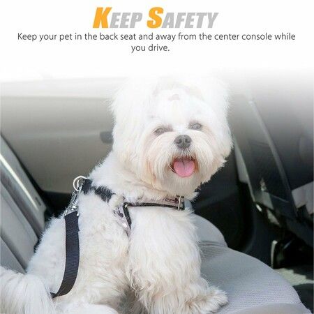 Dog Seat Belt Safety Lead 2 Pack Adjustable Pet Car Restraint With Swivel Clip For Vehicle Harness