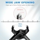 Toenail Clippers for Seniors Heavy Duty 15mm Wide Jaw Opening for Thick Toenails Black
