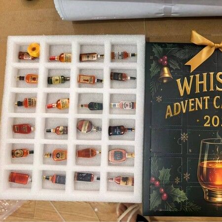 3 Piece Whisky Advent Calendar Tasting Set Bourbon Scotch Rum Countdown Gift 24 Day Collection Drinks Lovers Present