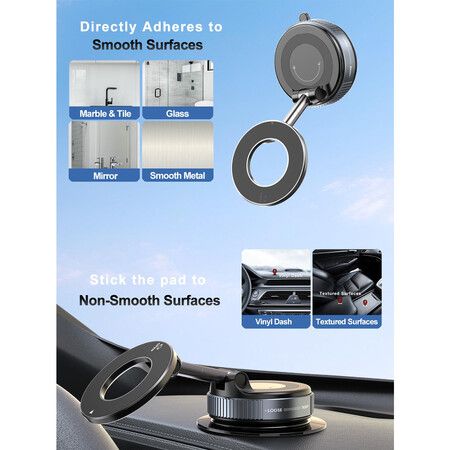 Upgraded 360 Degree Vacuum Magnetic Phone Holder,Magnetic Car Phone Mount,Hands-Free Suction Cup Phone Holder,Car Mount