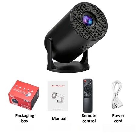 4K Portable Projector 1080P 1280x720P 180 Adjustable,Suitable For Mobile Phone/computer/TV Stick/tablet Computer,For Home Theater/office Color Black