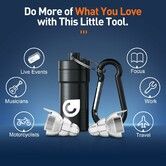 High Fidelity Concert Ear Plugs, Noise Cancelling Silicone Ear Plugs 2 Pairs Great for Concerts Loud Music, Musicians, Motorcycles, Black