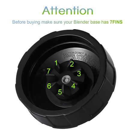 Ninja Blender Cups Replacement Parts 5 Pcs Set, 2 x 24oz Cups with Lids and 7 Fins Blade, Fits Nutri Ninja BN401 BN751 BN801 BL450 BL480 BL640 NN100