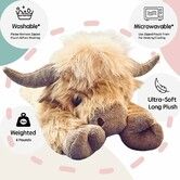 Weighted Plush Toy Highland Cow Soft Stuffed Animal Heatable Coolable Comfort Gift For Kids Adults Relaxation