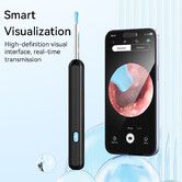 Ear Wax Removal Tool Camera  Cleaner 500W Pixel Earwax Removal Kit with LED Lights 7 Piece Set for iOS & Android Christmas Gift COL Black