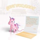 Unicorn Toy Electronic Plush Cute Stuffed Pony Toy Singing Music Walking Unicorn Plush Toy (Pink)
