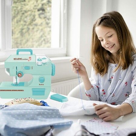 Toy Sewing Machine Kit for Kids Age 812 Fun Educational Toy for Beginners Green