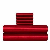 4 Piece Satin Bedding Sheet Pillowcase Sets Luxury Rich Silk Silky Super Soft Solid Color Reversible Stain-Resistant Wrinkle Free (Burgundy Red)