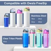 Replacement Lid for Owala Freesip,Compatible with Owala Cup,One Button Water Bottle Top Lid Replacement Accessory,Leakproof,BPA-Free (Blue Pink)