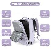 Travel Backpack with Shoe Compartment for Women Men Waterproof Sports Luggage Computer Backpack Casual Daypack(Purple)