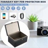 Faraday Box for Car Keys, Key Fob Protector Leather Signal Blocker Box, 11.5 x 9 x 6.2 cm