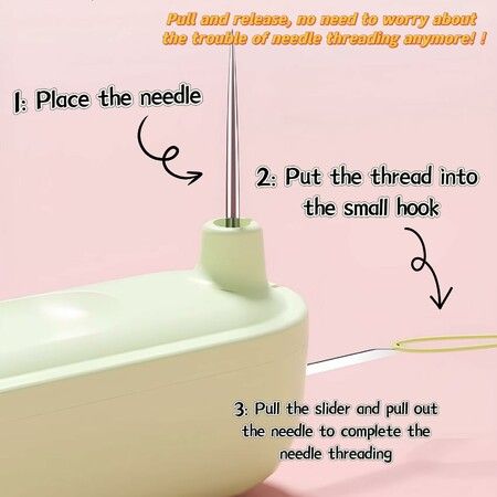 2 in 1 Automatic Needle Threaders Seam Ripper,Quilting Supplies Sewing Kit,Quick Sewing Machine Loop Needle Threaders,Purple