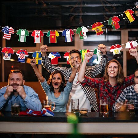 2026 World Cup Soccer Jersey Flag Bunting Banner 49 Pcs International Country String Flags Garland Merchandise