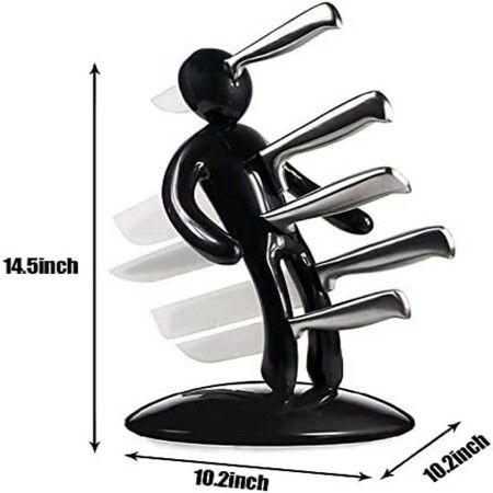 Unique Holder Premium Stabbing Stainless Steel Knife Set Men are jerks (Red)
