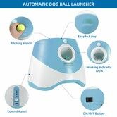 Automatic Ball Launcher With 6 Balls,Interactive Dog Fetch Machine,3 Adjustable Distances From 3-9M For Dog Color Blue