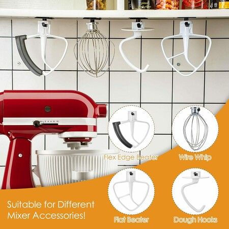 4 Pcs Stand Mixer Attachment Holders, Food Mixer Accessories Hooks Compatible with Kitchenaid All Stand Mixer Attachment