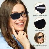 2Pcs Eye Patches for Men Women, Eye Patch for Glasses Silk Patch for Lazy Eye Amblyopia Strabismus and After Surgery, Black