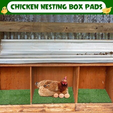 6Pcs Chicken Nesting Pads Artificial Grass Mat Chickens Nesting Box Pads Rug Carpet Synthetic Turf Mat Pet Training Grass for Egg Chicken Coop