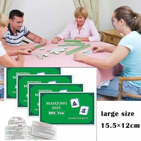 4Packs Easy Learn Mahjong Cards 2025  Large Size Standard Hands and Rules  for Family Fun and Senior Entertainment