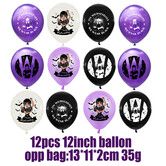 12pcs Wednesday Addams Children's Birthday Party Decoration Banner Tableware BalloonParty Site Layout halloween party