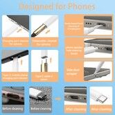 32 in 1 Cellphone Cleaning Kit with Port& Cable Cleaner,Stylus Pen,SIM Tool Multi-Device Cleaner for Mobile Phone,Laptop,Keyboard Camera Lens(White)