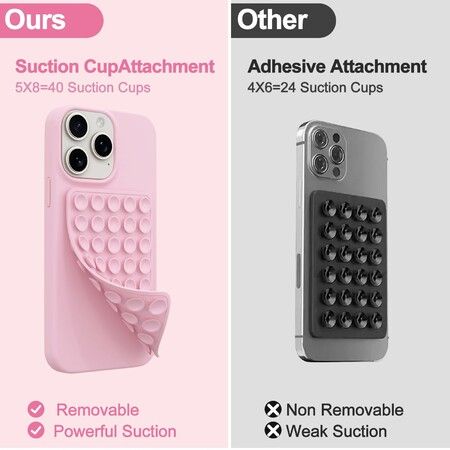 2 Pack Silicone Octo Cup Buddy Sticky Grip Holder,Silicone Suction Cup Phone Case Mount Double Sided,Hands-Free Phone Accessories Strong Grip Holder (Pink)