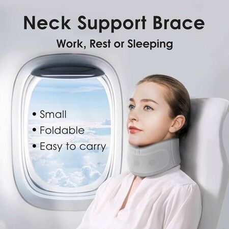 Neck Brace for Neck Support, Neck Support Brace, Adjustable Cervical Collar, Gray, 9.5cm Tall, 50cm Long, L