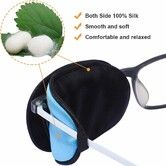 2Pcs Eye Patches for Men Women, Eye Patch for Glasses Silk Patch for Lazy Eye Amblyopia Strabismus and After Surgery, Blue