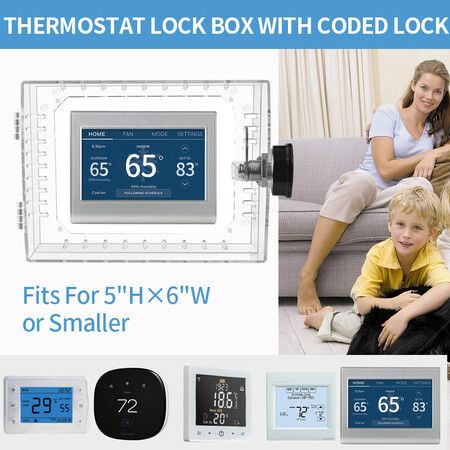 Large Thermostat Lock Box with Combination Lock, AC Lock Box Cover Fits Thermostats 5inch H x 6inch W or Smaller, 21.5 x 14.5 x 6.5 cm