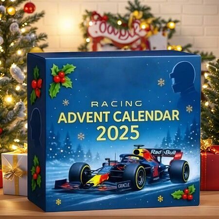 Racing Christmas Advent Calendar 2025,24 2D Racing Car Ornament,Racing Countdown Christmas Calendar Gift for Car Enthusiasts