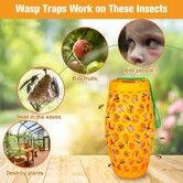 2Pcs Wasp Traps Outdoor Hanging Sticky Wasp Trap for Outside, Effective Carpenter Bee Traps with 8 Sticky Boards Reusable Yellow Jacket Trap (Orange)