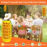 2Pcs Wasp Traps Outdoor Hanging, Carpenter Bee Traps with Sticky Paper Weatherproof Yellow Jacket Trap & Insect Bee Fly Gnats Catcher for Garden Patio