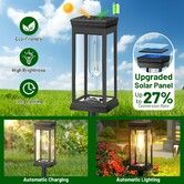 4P Solar Pathway Lights Outdoor Walkway Warm White LED Edison Bulb Filament Landscape Lighting for Garden Yard Driveway Christmas Gift