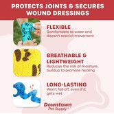 6 Rolls 10cm x 4.5m Pet Vet Wrap Self Adhesive Bandages Non-Woven Elastic Breathable Bandage Tape for Pets Dogs Cats and Horse Wrist Ankle
