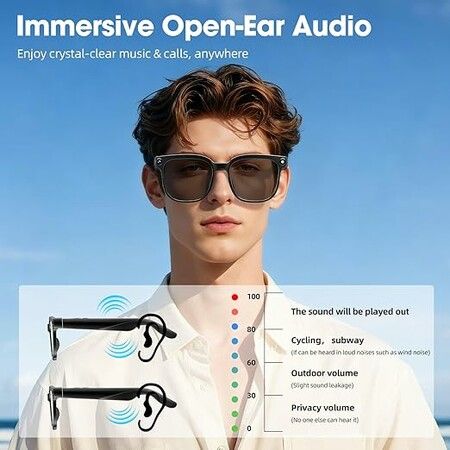 AI Smart Glasses  Camera AI Recorder Real Time Translation Object Recognition EIS Magnetic Fast Charging 95 Percent Noise Reduction  Elderly 3 LENSES