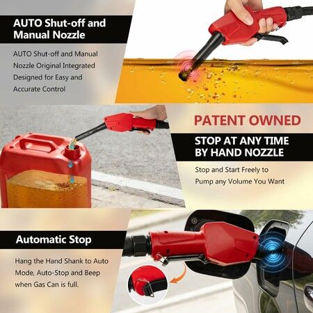 Transfer Pump Cordless Automatic Shutoff Hand Nozzle For Gasoline Diesel Horizontal Vertical Gas Can  Hose compatible 20V Milwaukee  Batteries No Battery