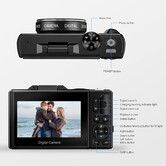 75MP Digital Camera 5K Video Vlogging YouTube Photography Flip Screen 18X Zoom Gift for Teens Color White With Dual Batteries