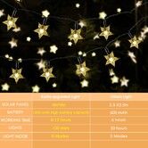 12M 100LED Star String Lights 8 Modes Solar Powered Twinkle Fairy Lights Outdoor, Gardens, Lawn Patio, Landscape, Christmas, Warm White