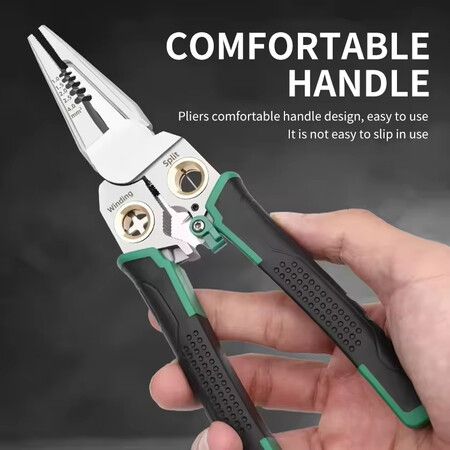 8 in 1 Wire Stripper,Stripping Tool with Voltage Tester,Cable Cutter with Pliers,Splitting,Stripping Tool For Electrician Work