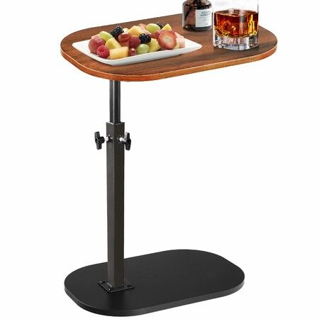 C Shaped Side Table with Adjustable Height, End Table for Sofa, Laptop, 360°Swivel Adjustable Side Table for Living Room, Bedroom, Bathtub, Small Spaces
