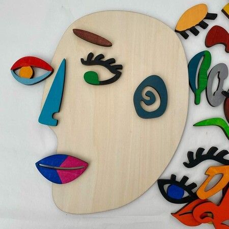 Wooden Jigsaw Puzzles Set Picasso Art 26 Wooden Pieces Montessori Travel Toy for Kids Children Gifts