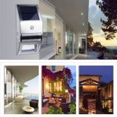 Stainless Steel Solar Power Highlight LED PIR Induction Wall Light - Silver