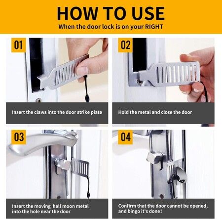 Portable Door Lock for Travel - Travel Door Lock Hotel Motel Door Lock School Lock Door Jammer
