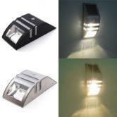 Stainless Steel Solar Power Highlight LED PIR Induction Wall Light - Black