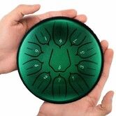 Steel Tongue Drum Percussion, 6 Inch 11 Notes Musical Instruments, Music Gifts for Family Friends (JewelGreen)
