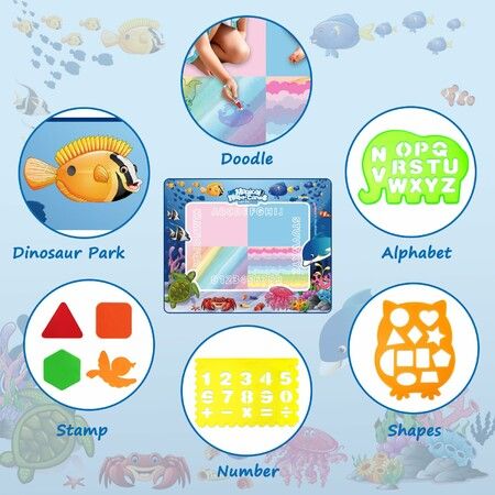 Water Doodle Mat Magic Doodle Painting Mat with Water Pen,Reusable for Painting,Writing,Doodling Board-150*100cm